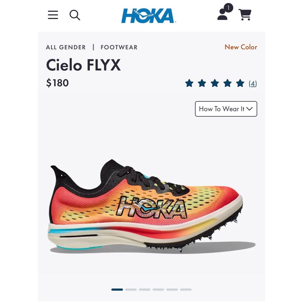 HOKA ONE Cielo FLYX Unisex Track Spikes Shoes M 10 W 11.5